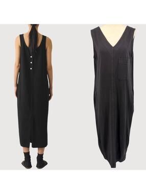 Toast Cotton Shift Dress Garment Dyed Washed Black M